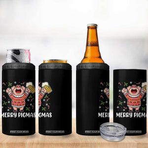 Christmas Pig Drinking Beer 4 in 1 Can Cooler Tumbler Funny Merry Pigmas Gift TS12 Print Your Wear