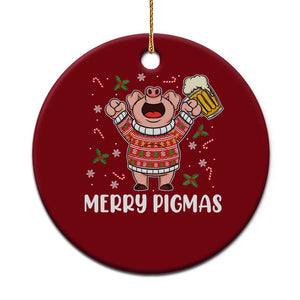Christmas Pig Drinking Beer Ceramic Ornament Funny Merry Pigmas Gift TS12 1pc Red Print Your Wear