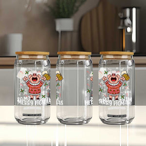 Christmas Pig Drinking Beer Glass Can Funny Merry Pigmas Gift TS12 Print Your Wear