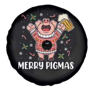 Christmas Pig Drinking Beer Spare Tire Cover Funny Merry Pigmas Gift TS12 Print Your Wear