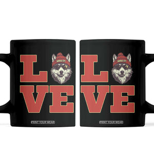Midwest Wolf Football Pride Coffee Mug Game Day Gift TS12 Black Print Your Wear