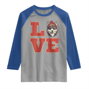 Midwest Wolf Football Pride Raglan Shirt Game Day Gift TS12 Sport Gray Royal Print Your Wear