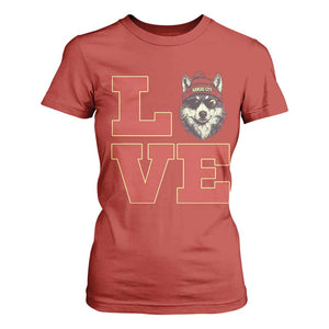 Midwest Wolf Football Pride T Shirt For Women Game Day Gift TS12 Red Print Your Wear