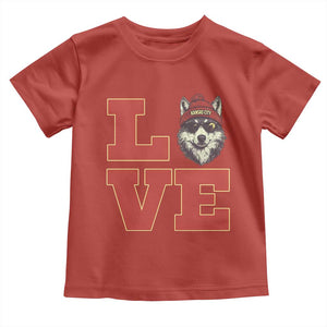 Midwest Wolf Football Pride Toddler T Shirt Game Day Gift TS12 Red Print Your Wear