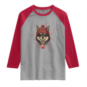 Howling Wolf Spirit For The Midwest Football Fan Raglan Shirt TS12 Sport Gray Red Print Your Wear