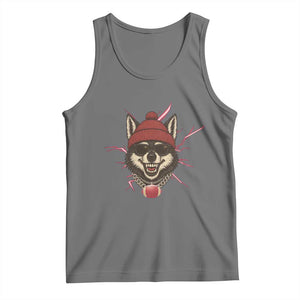 Howling Wolf Spirit For The Midwest Football Fan Tank Top TS12 Black Heather Print Your Wear