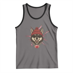 Howling Wolf Spirit For The Midwest Football Fan Tank Top TS12 Deep Heather Black Print Your Wear