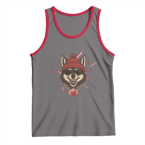 Howling Wolf Spirit For The Midwest Football Fan Tank Top TS12 Deep Heather Red Print Your Wear