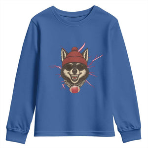 Howling Wolf Spirit For The Midwest Football Fan Youth Sweatshirt TS12 Royal Blue Print Your Wear