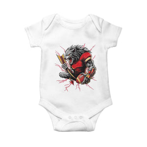 Midwest Wolf Spirit Baby Onesie American Football Fan Lifestyle TS12 White Print Your Wear