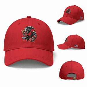 Midwest Wolf Spirit Baseball Cap American Football Fan Lifestyle TS12 Baseball Cap Universal Fit Red Print Your Wear