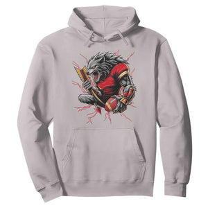 Midwest Wolf Spirit Hoodie American Football Fan Lifestyle TS12 Ice Gray Print Your Wear