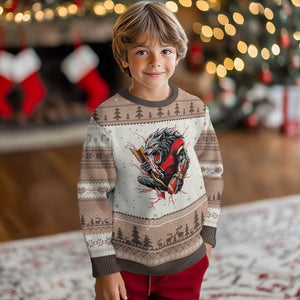 Midwest Wolf Spirit Ugly Christmas Sweater American Football Fan Lifestyle TS12 Mocha Mousse Print Your Wear