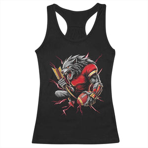 Midwest Wolf Spirit Racerback Tank Top American Football Fan Lifestyle TS12 Black Print Your Wear