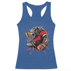 Midwest Wolf Spirit Racerback Tank Top American Football Fan Lifestyle TS12 Royal Blue Print Your Wear