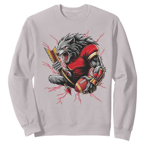 Midwest Wolf Spirit Sweatshirt American Football Fan Lifestyle TS12 Ice Gray Print Your Wear