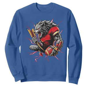 Midwest Wolf Spirit Sweatshirt American Football Fan Lifestyle TS12 Royal Blue Print Your Wear