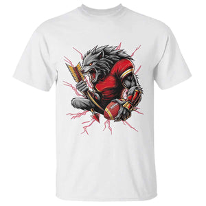 Midwest Wolf Spirit T Shirt American Football Fan Lifestyle TS12 White Print Your Wear