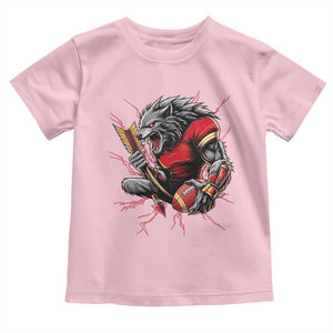 Midwest Wolf Spirit Toddler T Shirt American Football Fan Lifestyle TS12 Light Pink Print Your Wear