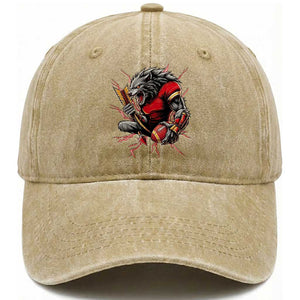 Midwest Wolf Spirit Washed Cotton Baseball Cap American Football Fan Lifestyle TS12 Print Your Wear