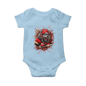 American Football Fan Wolf Spirit Baby Onesie Game Day Lifestyle TS12 Light Blue Print Your Wear