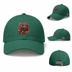 American Football Fan Wolf Spirit Baseball Cap Game Day Lifestyle TS12 Baseball Cap Universal Fit Irish Green Print Your Wear