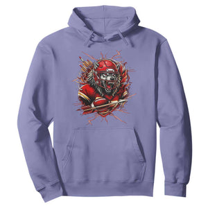 American Football Fan Wolf Spirit Hoodie Game Day Lifestyle TS12 Violet Print Your Wear