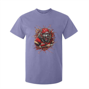 American Football Fan Wolf Spirit T Shirt For Kid Game Day Lifestyle TS12 Violet Print Your Wear