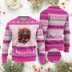 American Football Fan Wolf Spirit Ugly Christmas Sweater Game Day Lifestyle TS12 Hot Pink Print Your Wear