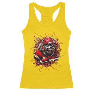 American Football Fan Wolf Spirit Racerback Tank Top Game Day Lifestyle TS12 Daisy Print Your Wear