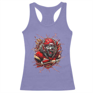 American Football Fan Wolf Spirit Racerback Tank Top Game Day Lifestyle TS12 Violet Print Your Wear
