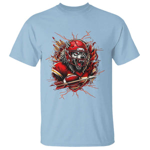 American Football Fan Wolf Spirit T Shirt Game Day Lifestyle TS12 Light Blue Print Your Wear