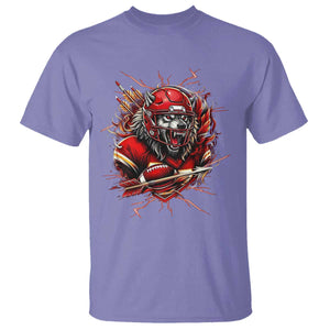American Football Fan Wolf Spirit T Shirt Game Day Lifestyle TS12 Violet Print Your Wear