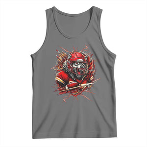 American Football Fan Wolf Spirit Tank Top Game Day Lifestyle TS12 Black Heather Print Your Wear