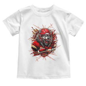 American Football Fan Wolf Spirit Toddler T Shirt Game Day Lifestyle TS12 White Print Your Wear
