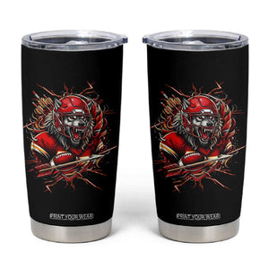 American Football Fan Wolf Spirit Tumbler Cup Game Day Lifestyle TS12 Black Print Your Wear