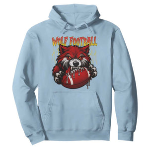 Wolf Football Lover Hoodie American Sports Fan Gift TS12 Light Blue Print Your Wear