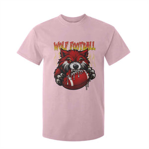 Wolf Football Lover T Shirt For Kid American Sports Fan Gift TS12 Light Pink Print Your Wear