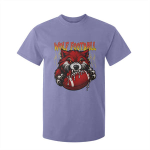 Wolf Football Lover T Shirt For Kid American Sports Fan Gift TS12 Violet Print Your Wear