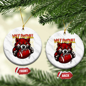 Wolf Football Lover Ceramic Ornament American Sports Fan Gift TS12 1pc White Marble Print Your Wear