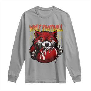 Wolf Football Lover Long Sleeve Shirt American Sports Fan Gift TS12 Sport Gray Print Your Wear