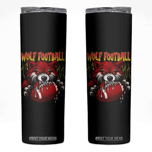 Wolf Football Lover Skinny Tumbler American Sports Fan Gift TS12 Black Print Your Wear
