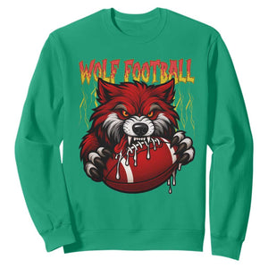 Wolf Football Lover Sweatshirt American Sports Fan Gift TS12 Irish Green Print Your Wear