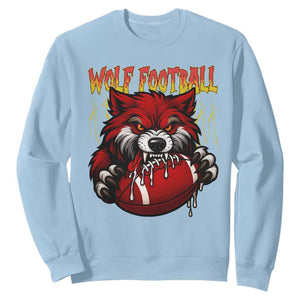 Wolf Football Lover Sweatshirt American Sports Fan Gift TS12 Light Blue Print Your Wear