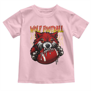 Wolf Football Lover Toddler T Shirt American Sports Fan Gift TS12 Light Pink Print Your Wear