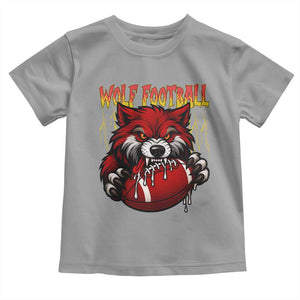 Wolf Football Lover Toddler T Shirt American Sports Fan Gift TS12 Sport Gray Print Your Wear