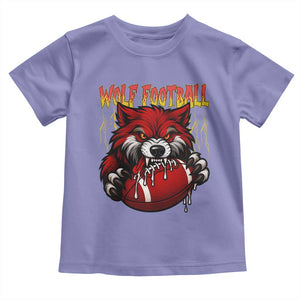 Wolf Football Lover Toddler T Shirt American Sports Fan Gift TS12 Violet Print Your Wear