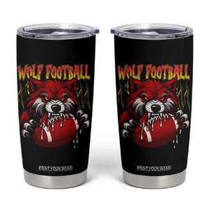 Wolf Football Lover Tumbler Cup American Sports Fan Gift TS12 Black Print Your Wear