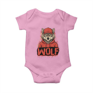 Wolf Football Lover Baby Onesie Game Day Tailgate Lifestyle TS12 Light Pink Print Your Wear