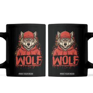 Wolf Football Lover Coffee Mug Game Day Tailgate Lifestyle TS12 Black Print Your Wear